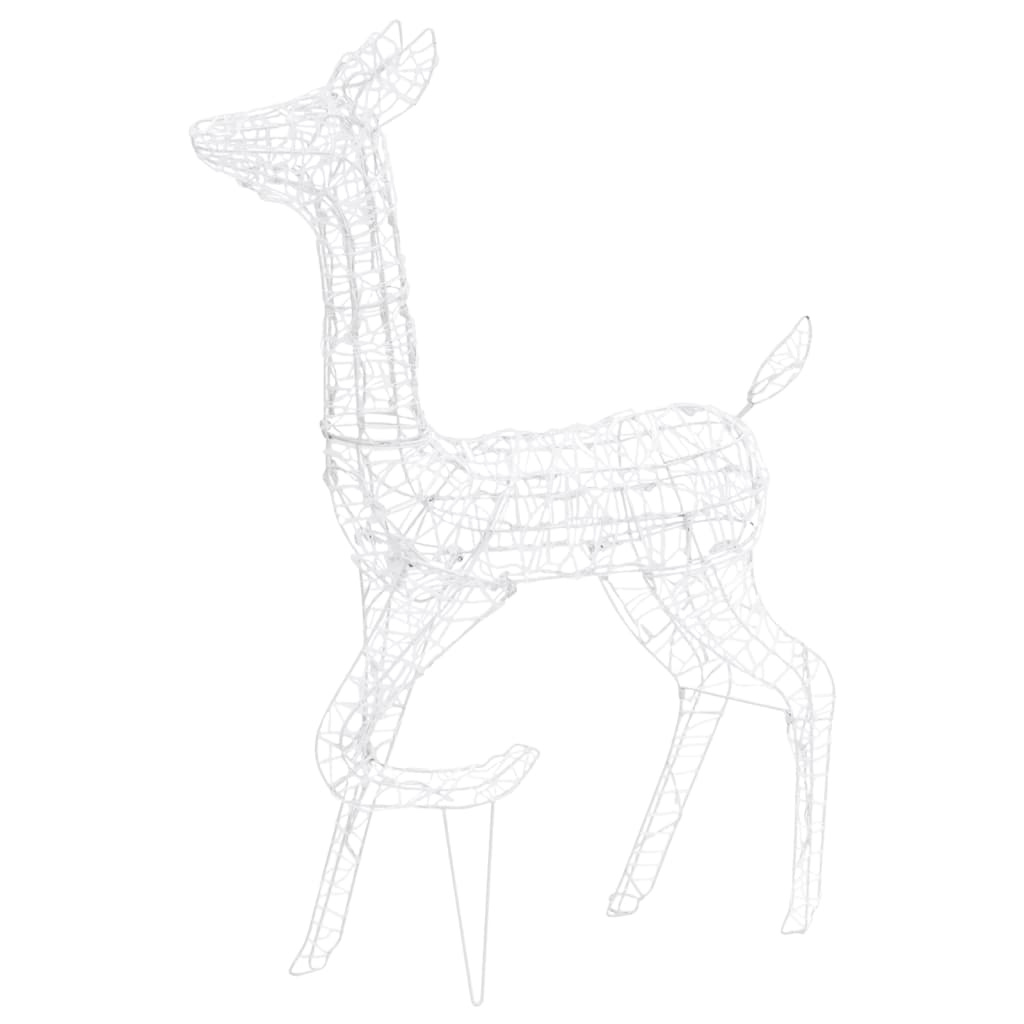 White wireframe reindeer decoration with elegant, slender silhouette.