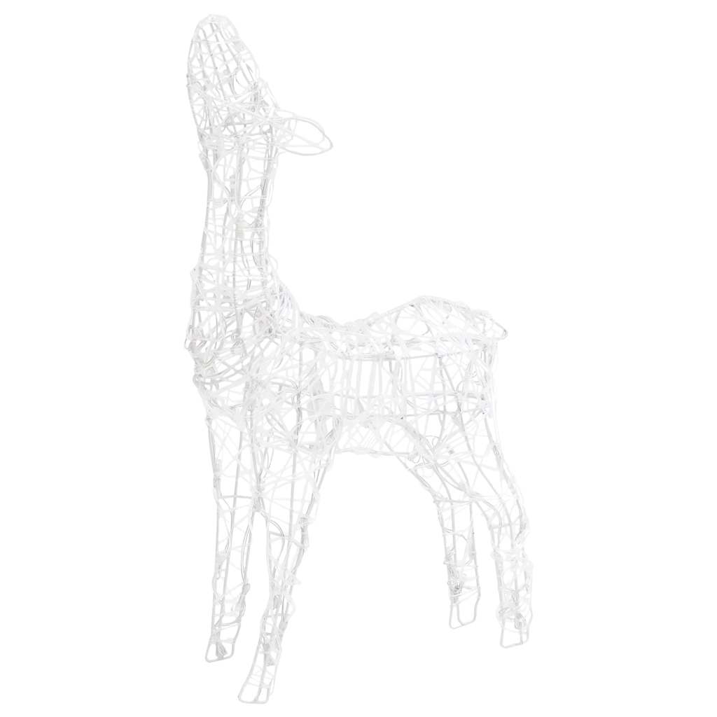 Acrylic reindeer family decoration with 300 warm white LED lights, 50.4 inches high.