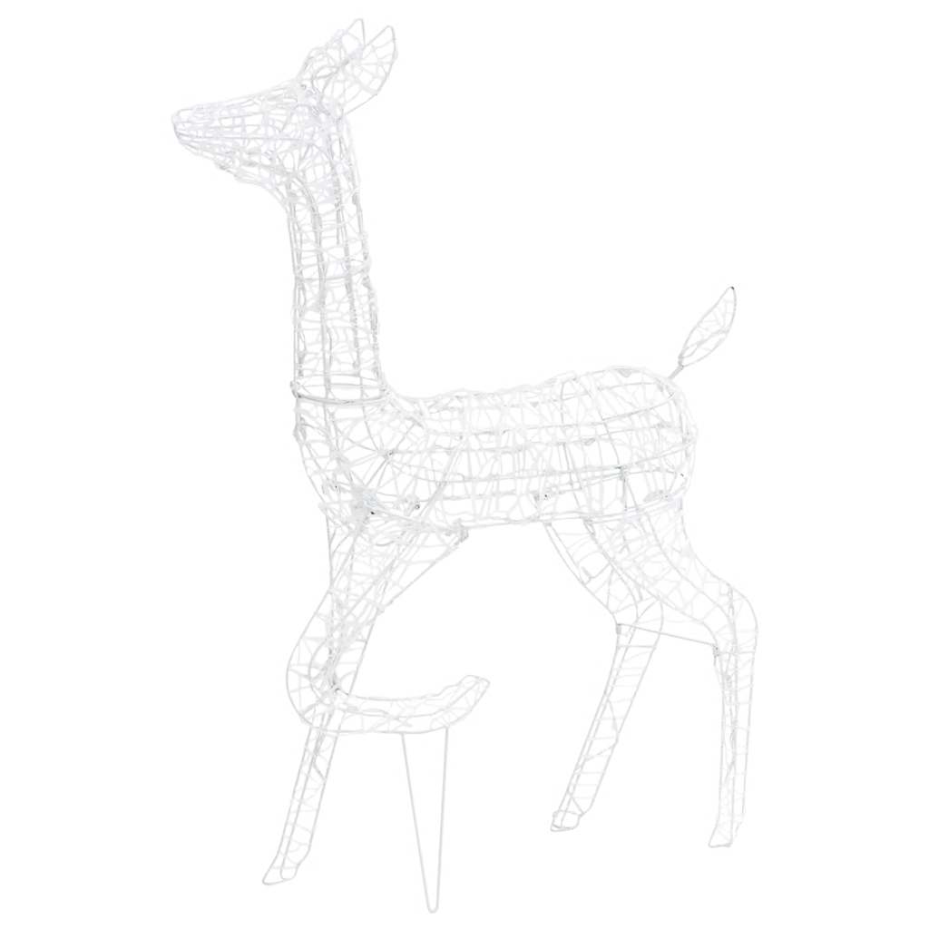 Acrylic reindeer family decoration with 300 warm white LED lights, 50.4 inches high.