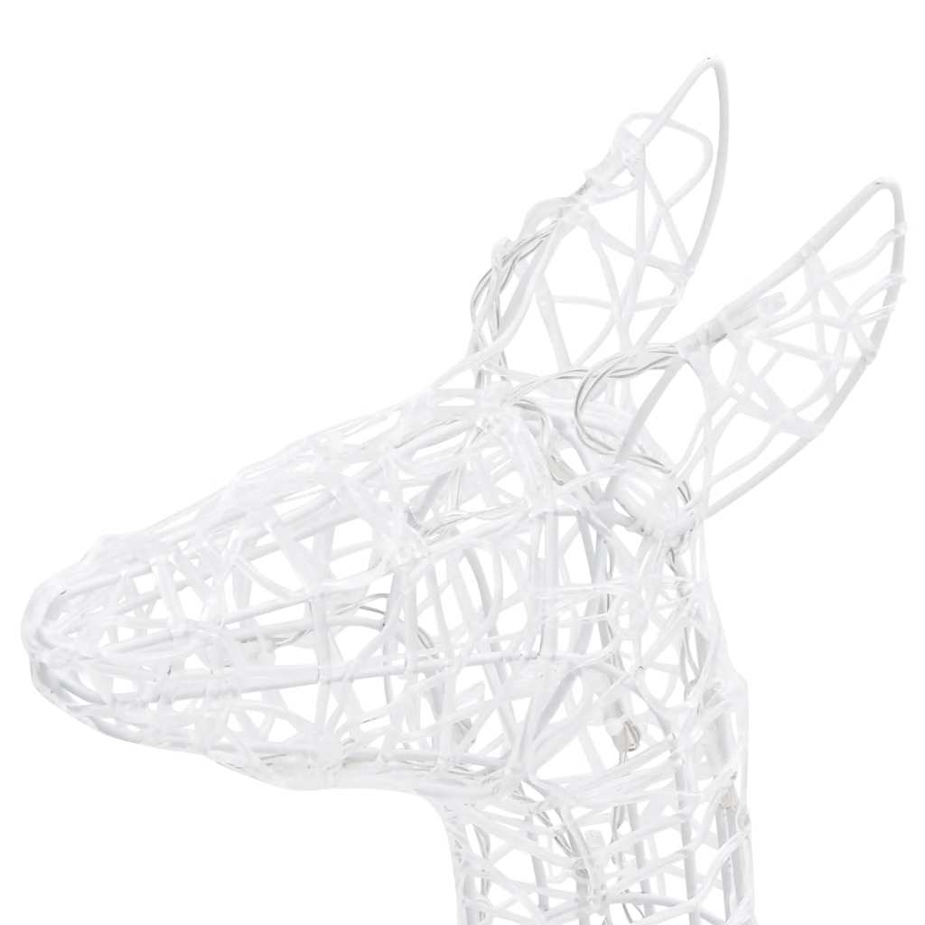 Acrylic reindeer family decoration with 300 warm white LED lights, 50.4 inches tall.