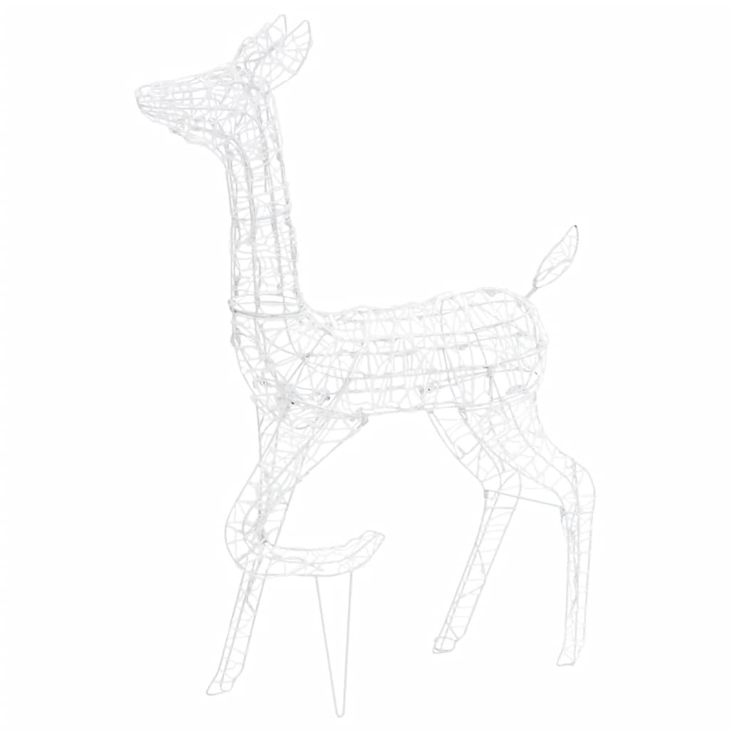 Acrylic reindeer family Christmas decoration with 300 cold white LED lights.
