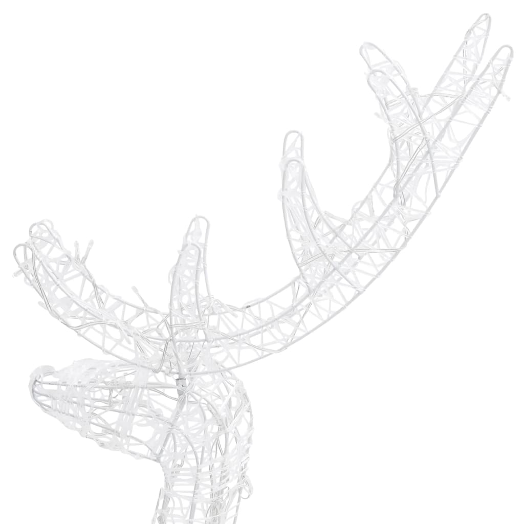 Acrylic reindeer family Christmas decoration with 300 cold white LED lights.
