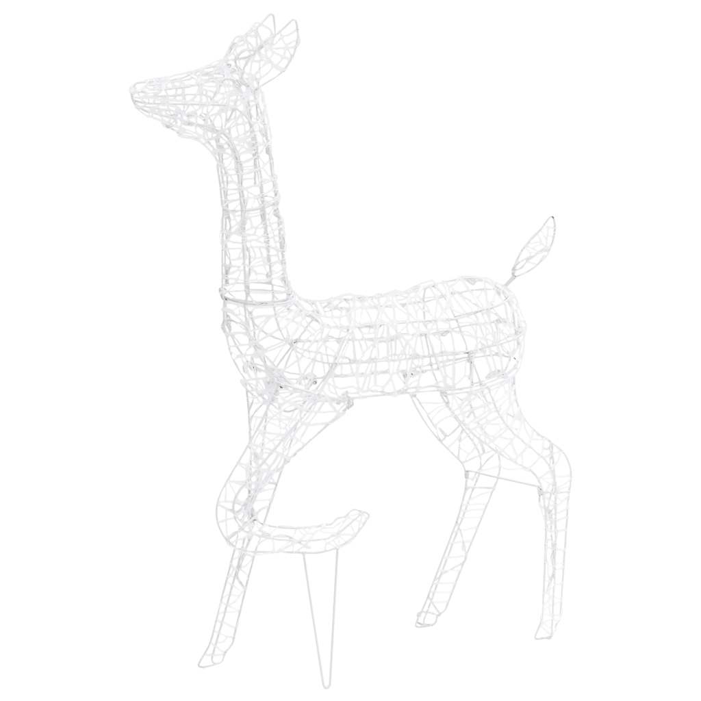 Acrylic reindeer family decoration with 300 blue LED lights in three sizes for festive displays.