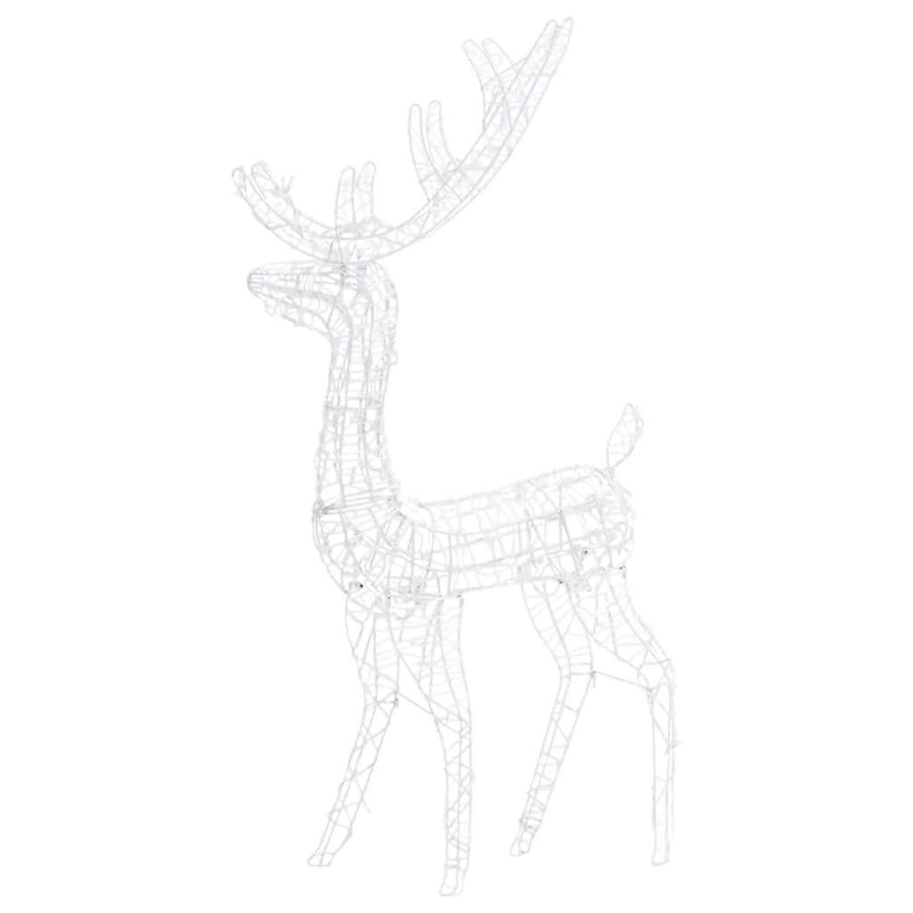 Acrylic reindeer family decoration with 300 colorful LED lights in three sizes.
