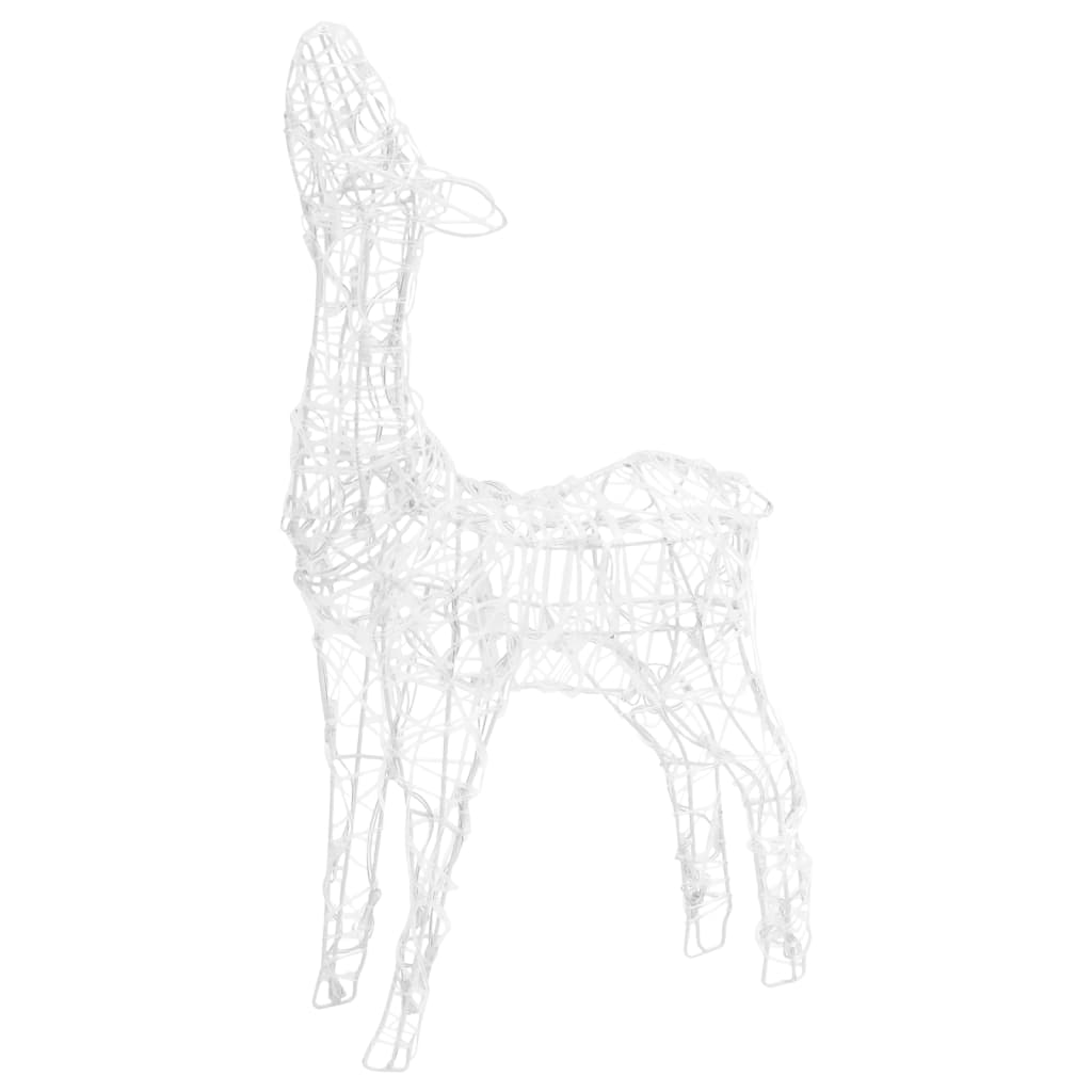 Acrylic reindeer family decoration with 300 colorful LED lights in three sizes.