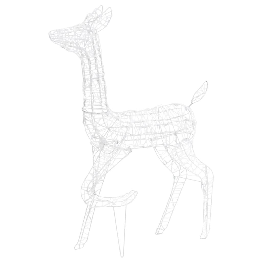 Acrylic reindeer family decoration with 300 colorful LED lights in three sizes.