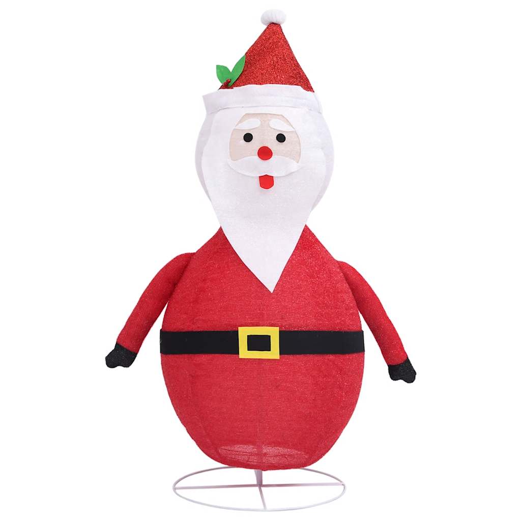 3ft LED Santa Claus figure with red fabric, white beard, black belt, and steel stand.