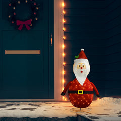 3ft LED Santa Claus figure in red fabric and steel frame with lights.