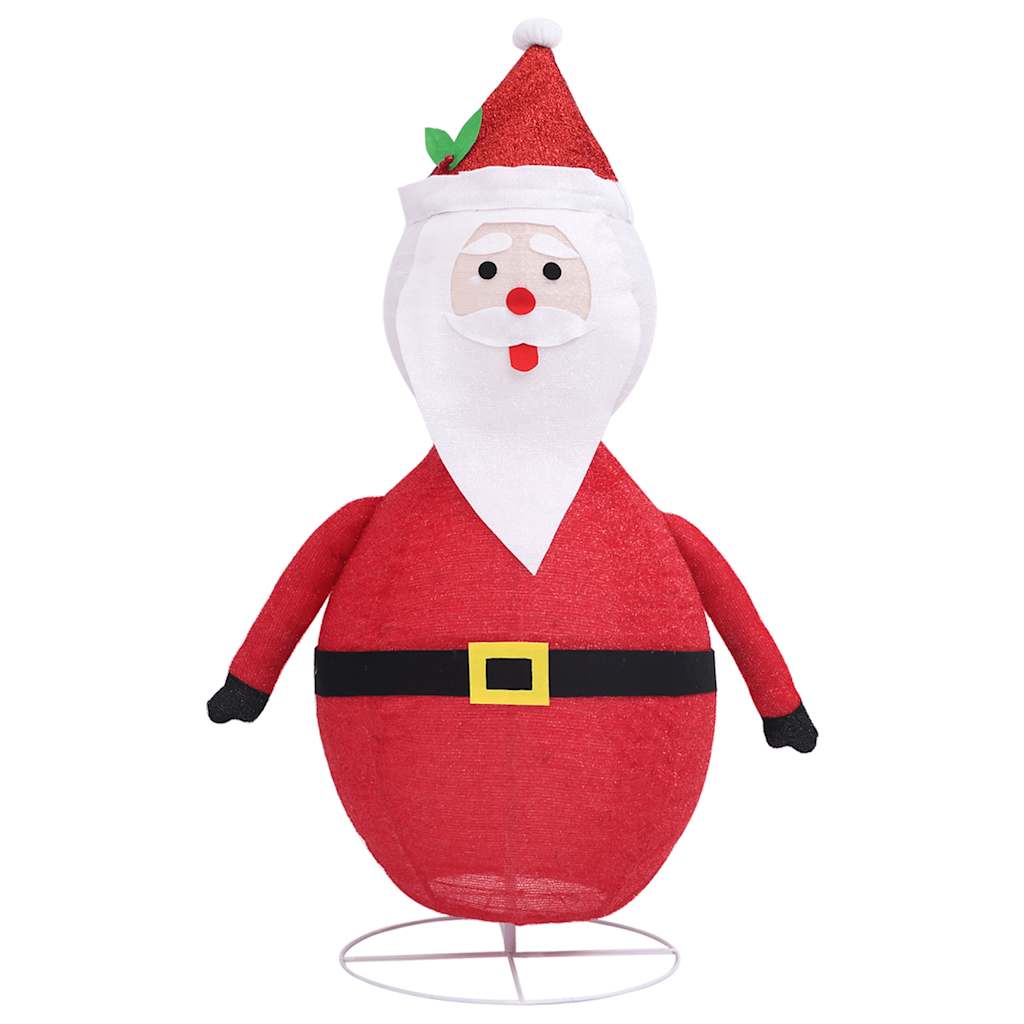 Red fabric and steel 4 ft Santa Claus figure with LED lights and black belt.