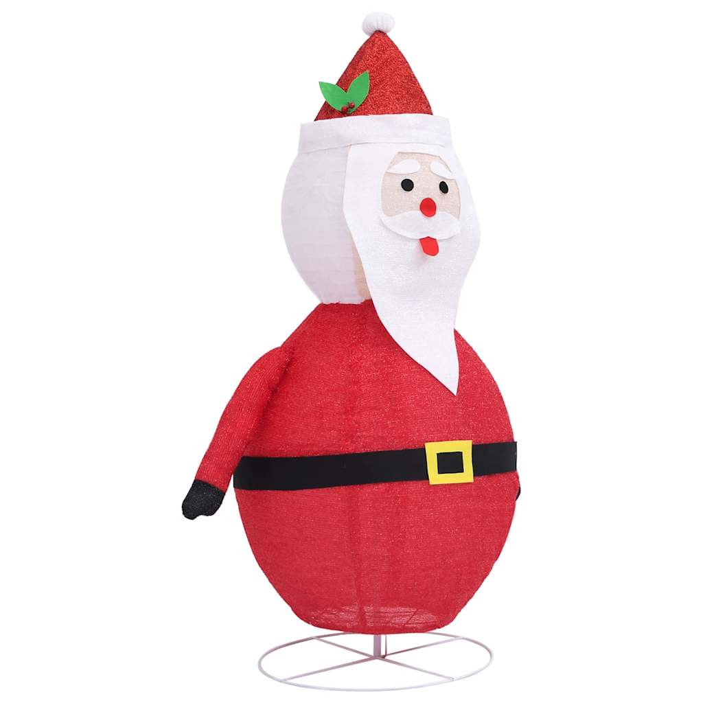 A 4 ft LED Santa Claus figure with red fabric over steel frame, white beard, hat, and black belt.