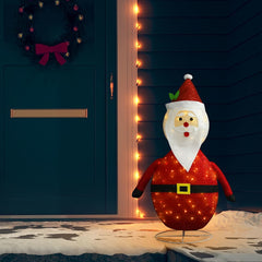 4 ft LED Santa Claus figure in red fabric over steel frame with lights.