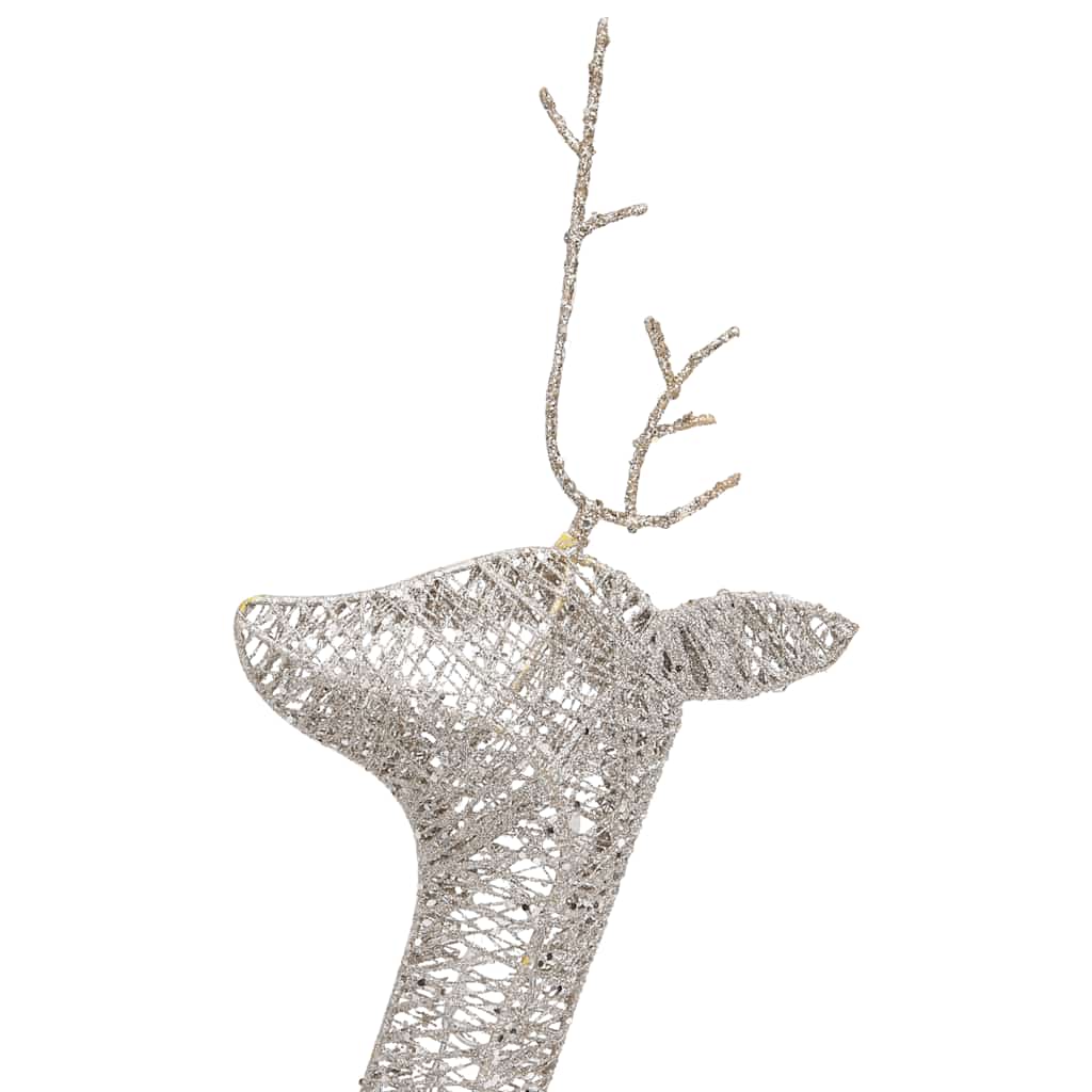 A silver glitter reindeer head with antlers, facing left.