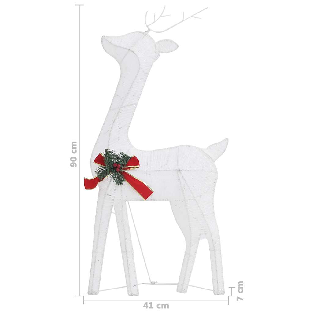 Lighted reindeer family outdoor decor with cold white LED lights, 106.3 inches long.