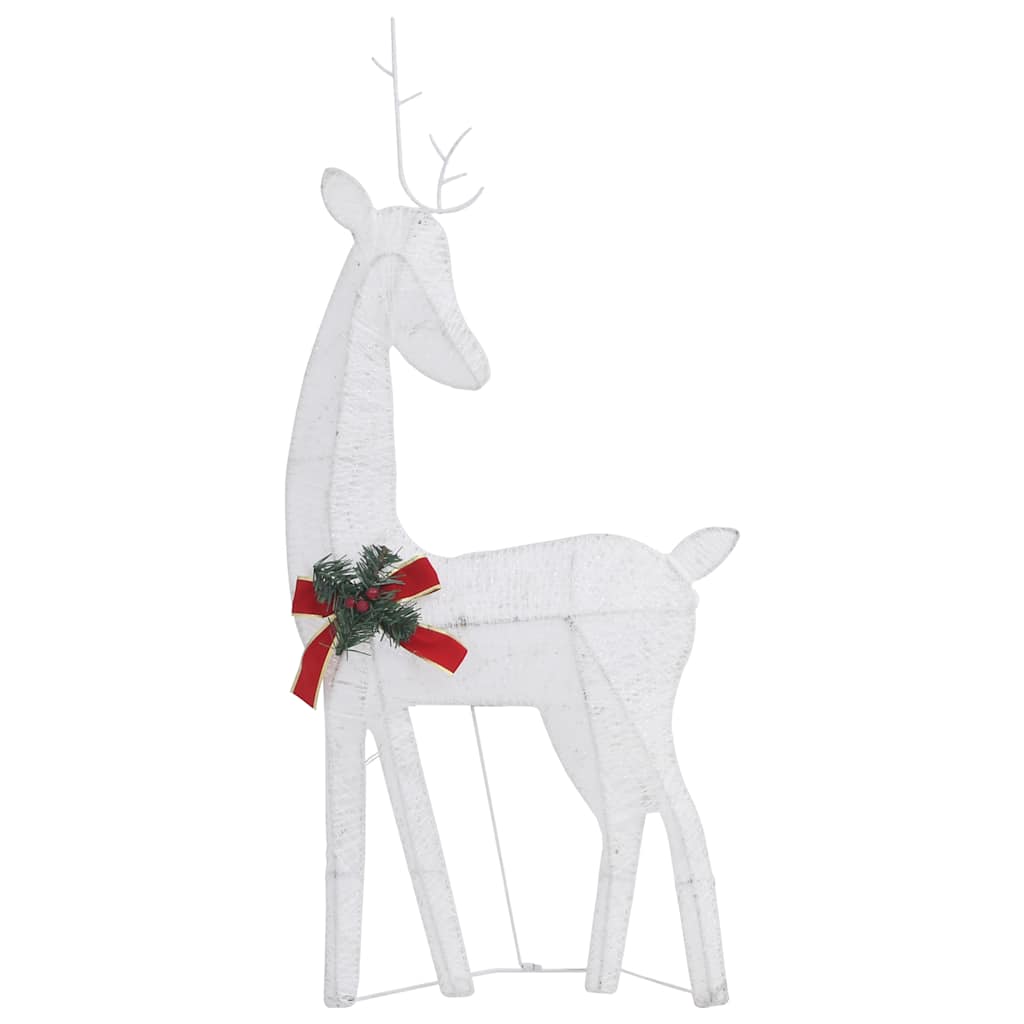 Lighted reindeer family decoration with cold white LED lights for outdoor holiday display.