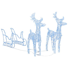 Reindeers & Sleigh Christmas Decoration 160 LEDs 51.2 Acrylic
