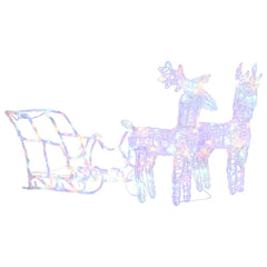 Reindeers & Sleigh Christmas Decoration 160 LEDs 51.2 Acrylic