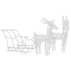 Reindeers & Sleigh Christmas Decoration 160 LEDs 51.2 Acrylic