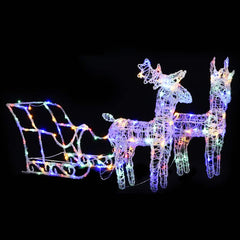 Reindeers & Sleigh Christmas Decoration 160 LEDs 51.2 Acrylic