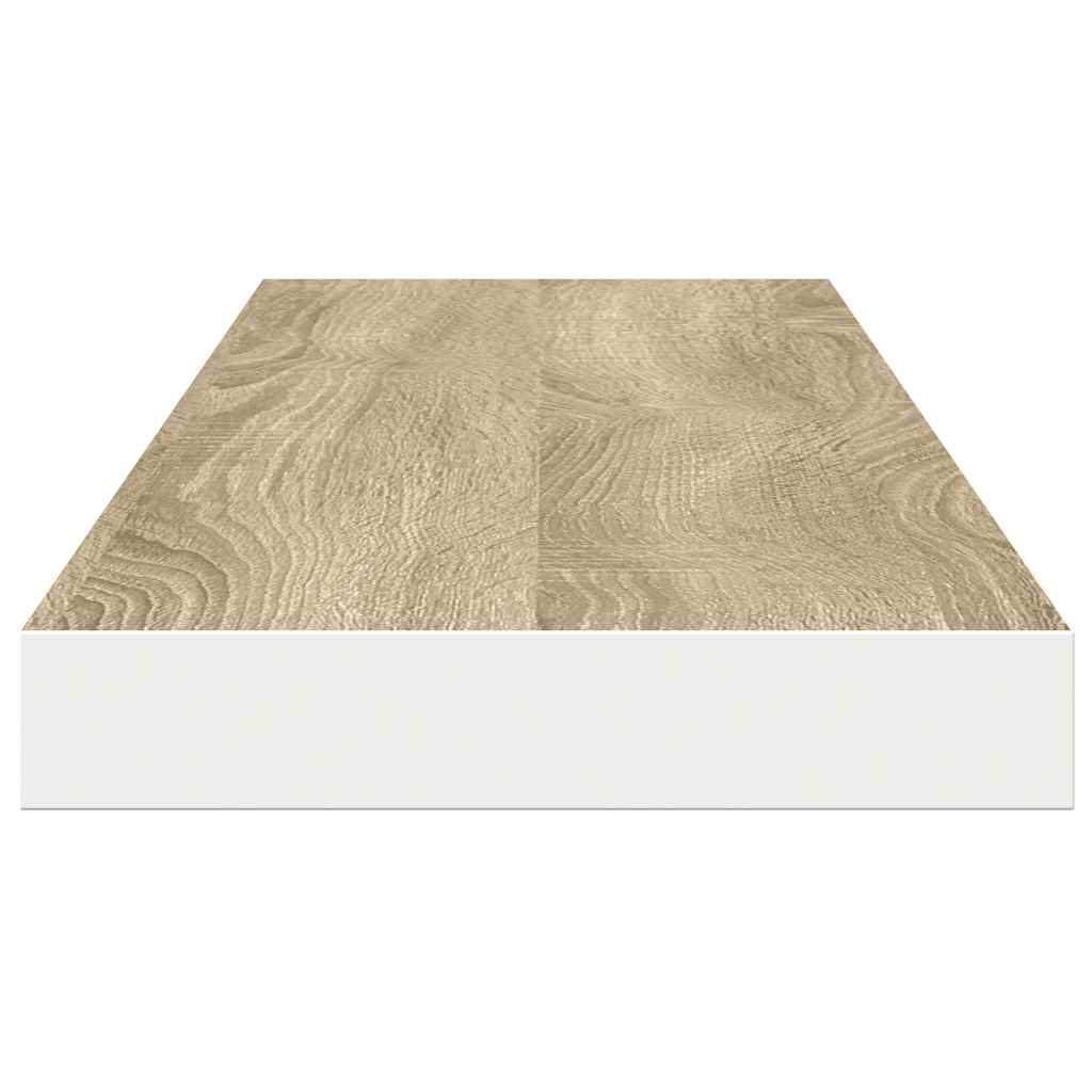 Wall Shelf Set of 2 Oak and White Honeycomb MDF, metal – Bostome