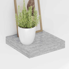 Wall Shelf Set of 2 Concrete grey Honeycomb MDF, metal