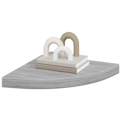 Wall Corner Shelf Set of 4 Concrete grey Honeycomb MDF, Metal