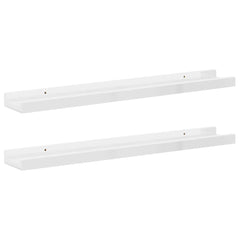 Wall Shelf Set of 2 High gloss white MDF 23.6x3.5x1.2 in