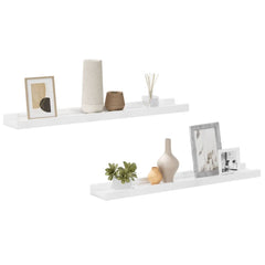 Wall Shelf Set of 2 High gloss white MDF 23.6x3.5x1.2 in