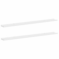Wall Shelf Set of 2 White MDF 45.3 x 3.5 x 1.2 in Wall mounting