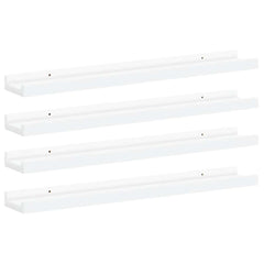 Wall Shelf Set of 4 White MDF 23.6x3.5x1.2 in Wall mounting