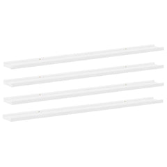 Wall Shelf Set of 4 White MDF 45.3 in Wall mounting