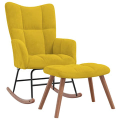Rocking Chair With Stool Mustard yellow