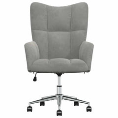 Relaxing Chair Light Gray Velvet (100% polyester), steel Standard