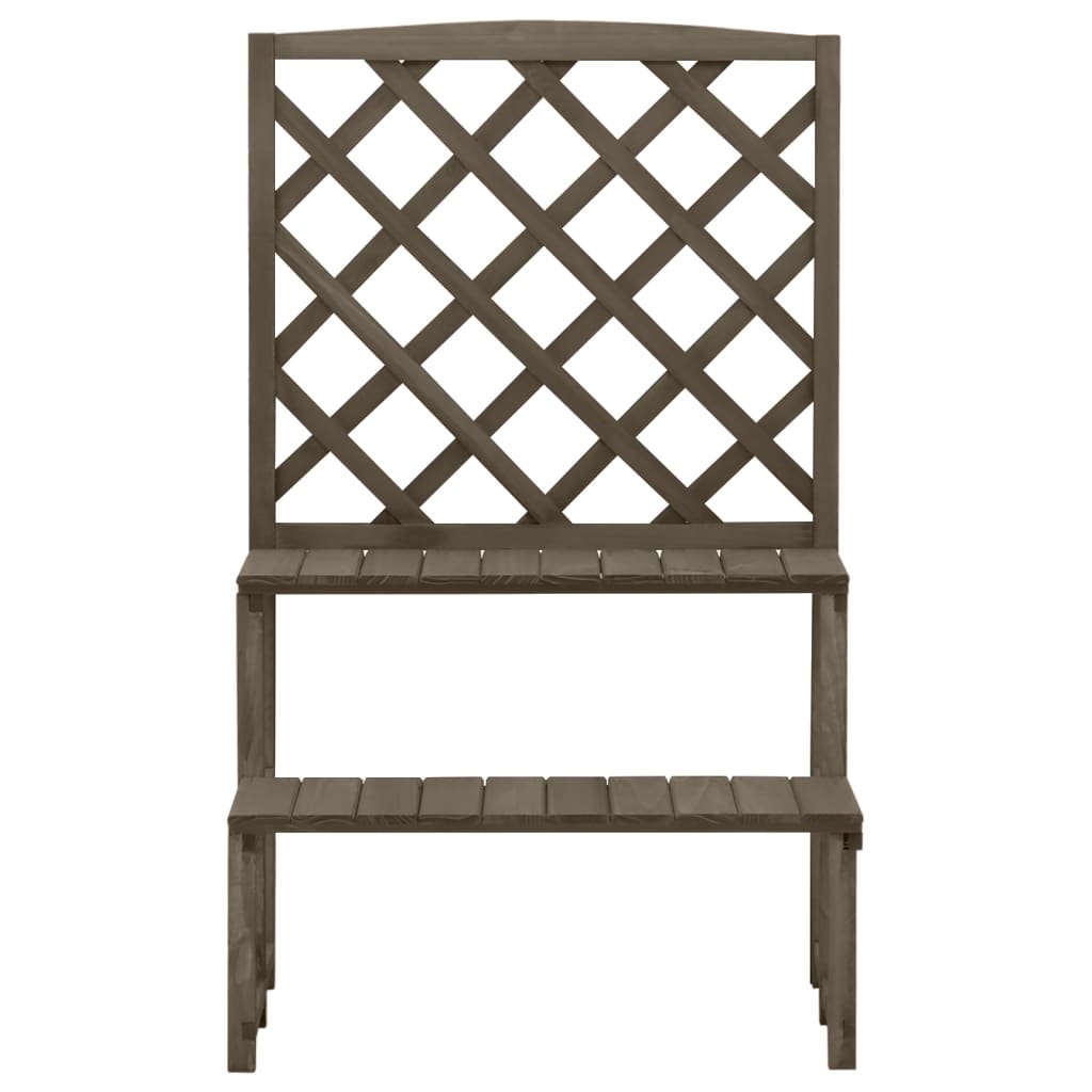 Plant Stand with Trellis Gray 27.5x16.5x45.2 Solid Fir Wood