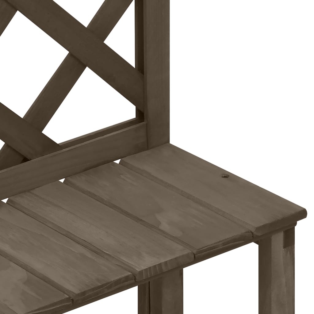 Plant Stand with Trellis Gray 27.5x16.5x45.2 Solid Fir Wood