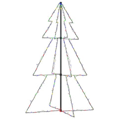 A 5ft Christmas cone tree with 200 multicolor LED lights for indoor and outdoor use.