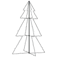 5ft Christmas cone tree with 200 multicolor LED lights for indoor and outdoor use.