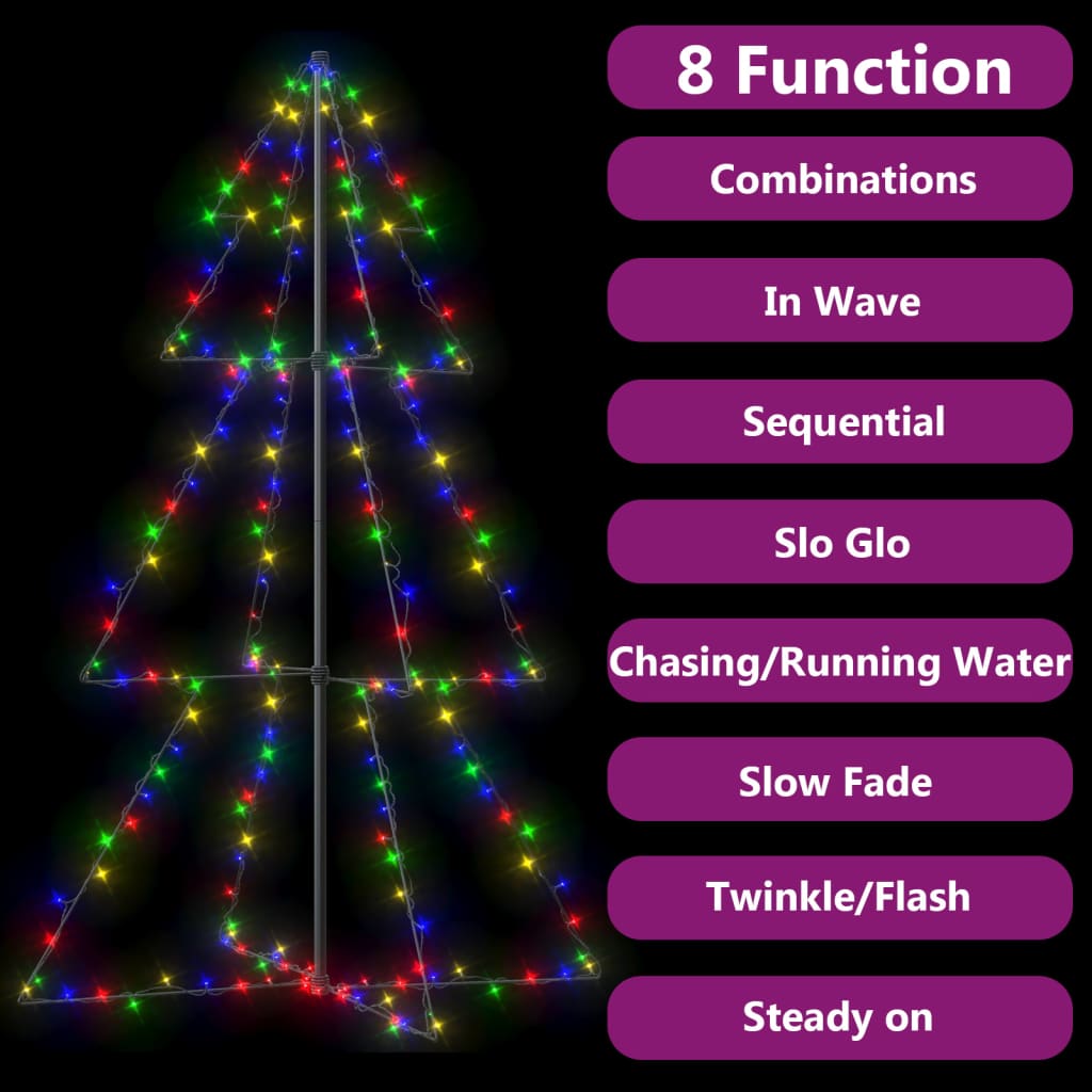 Bostome Christmas Cone Tree with 200 multicolor LED lights, 5ft tall and waterproof design.