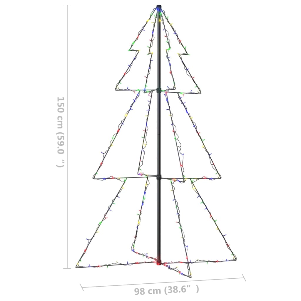 Bostome Christmas Cone Tree with 200 multicolor LED lights, 5ft tall and waterproof design.