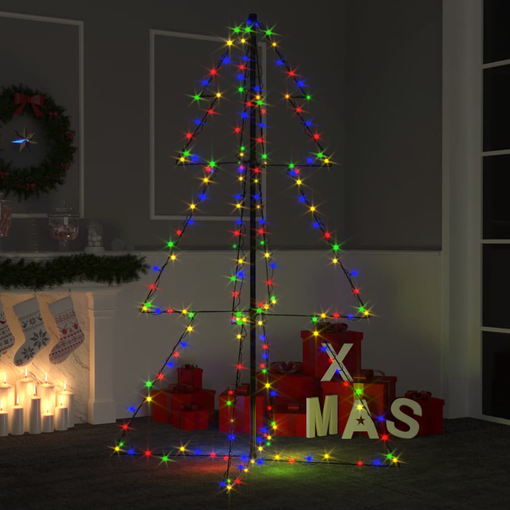Bostome Christmas Cone Tree with 200 multicolor LED lights, 5ft tall and waterproof design.