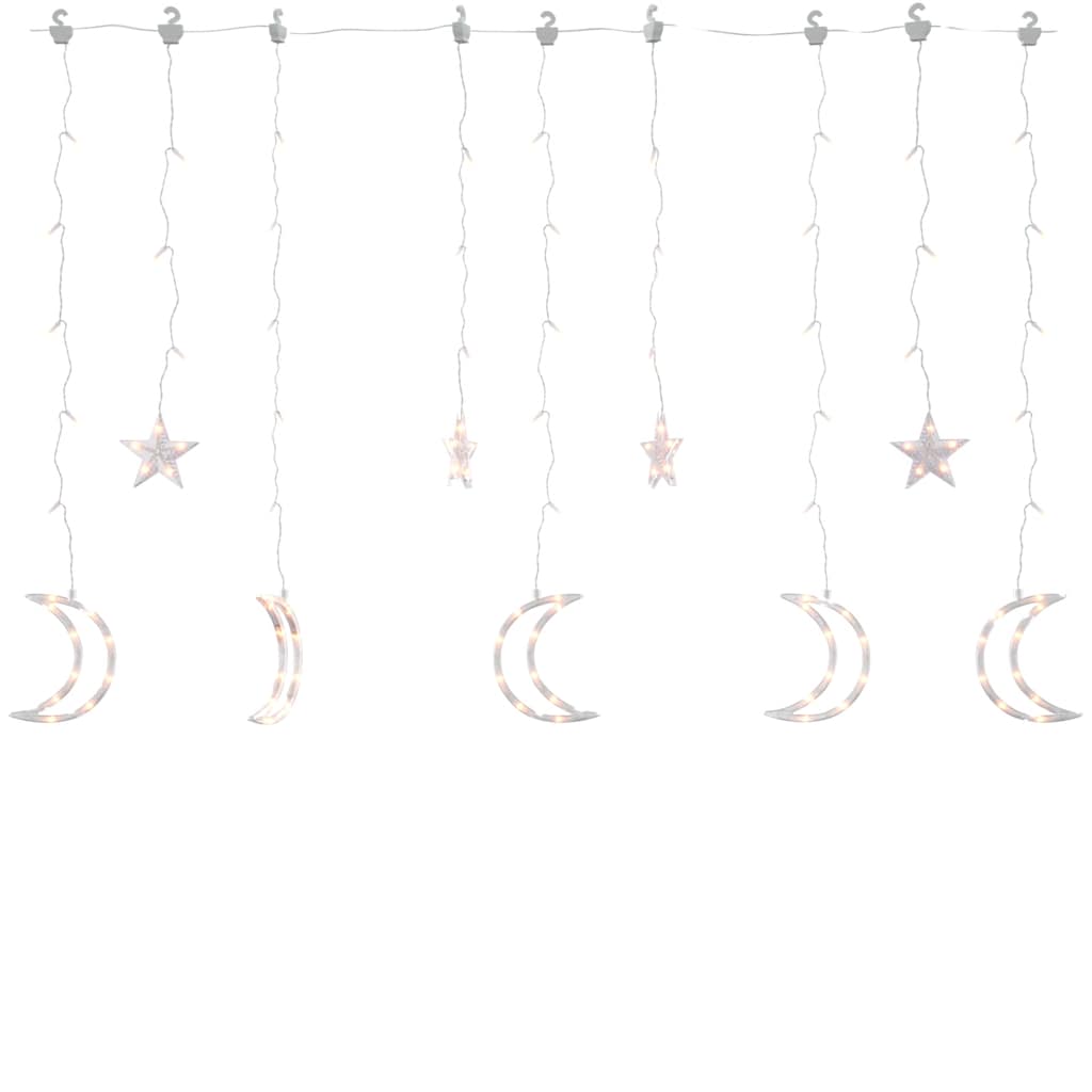Bostome star and moon fairy lights with 138 warm white LEDs and remote.