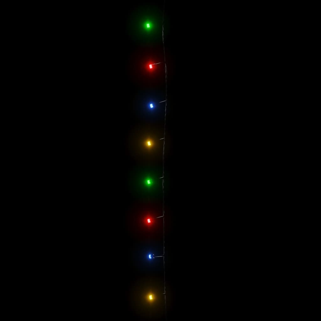 Multicolor LED string lights with 400 LEDs on a 131-foot strand, showing various glowing colors.