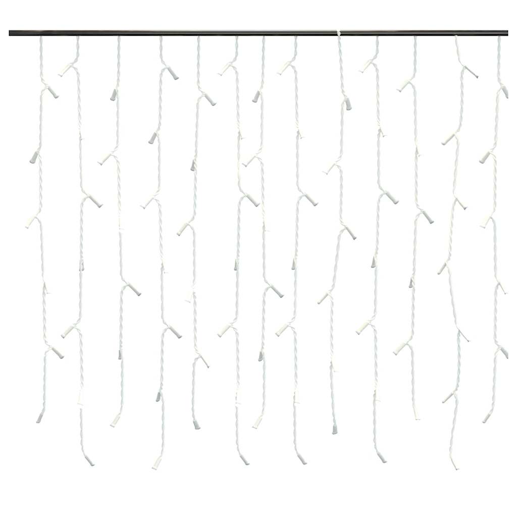 Bostome LED curtain icicle lights with 400 warm white LEDs in 8 modes.