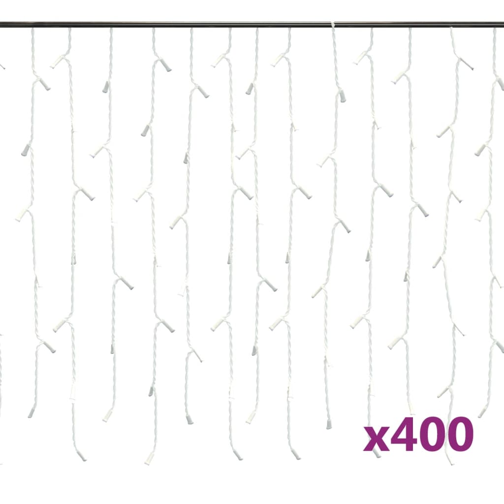 Bostome 400 LED colorful curtain icicle lights, 393.7 inches long with 8 modes.