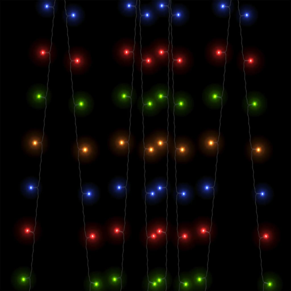 Five strings of colorful solar fairy lights with 200 LEDs in blue, red, green, and orange.
