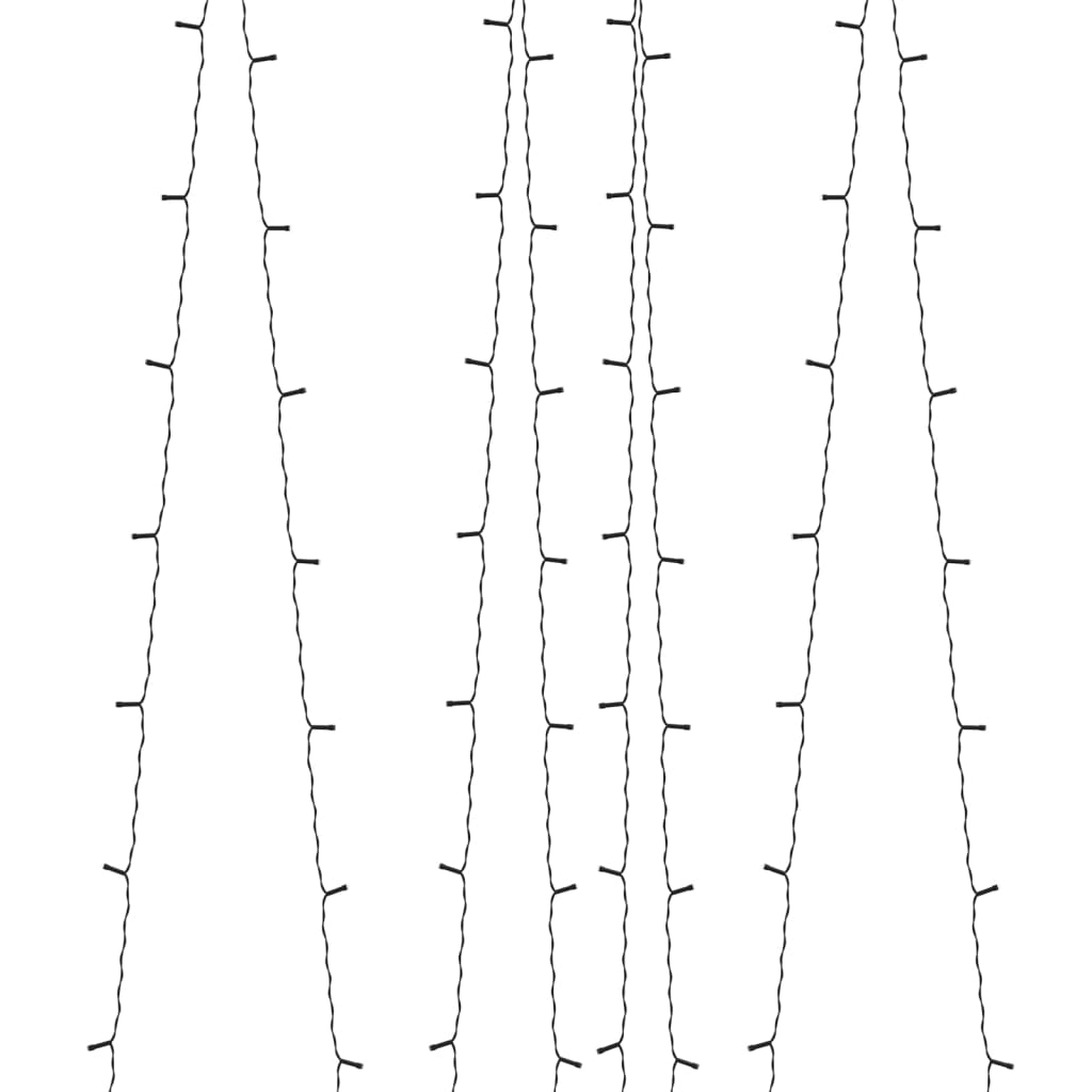 Five strings of colorful 200-LED solar fairy lights with stakes for indoor outdoor use.