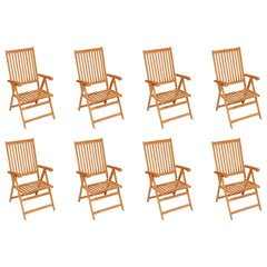 Garden Chair Set of 8 Teak Solid Teak Wood Standard Foldable