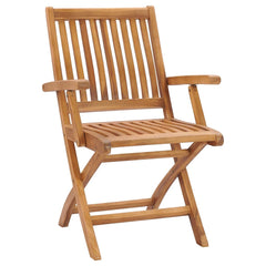 Patio Chair Set of 4 Teak Wood and Taupe Solid Teak Wood Standard