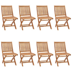 Garden Chair Set of 8 Anthracite Teak wood, Polyester Standard