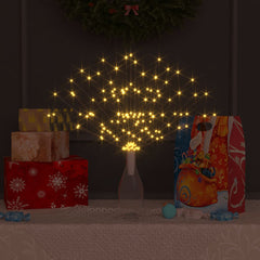 Warm white LED firework lights on flexible copper strings for festive decor.