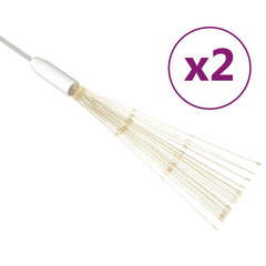 Two 7.9ft warm white firecracker LED light strands with flexible copper wires and remote control.